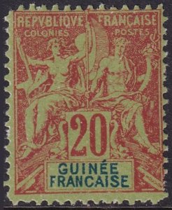 French Guinea 1892 Sc 9 MLH* some short perfs