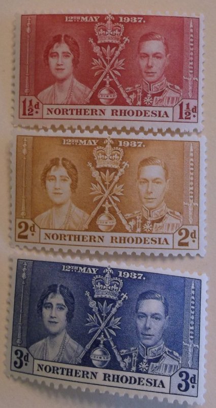 Northern Rhodesia Stamp 22-4 MNH Royalty Topical