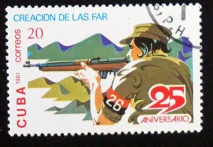 CUBA Sc# 2455  REVOLUTION ANNIVERSARIES military  20c  1981  used cto