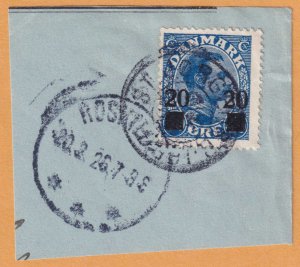 DENMARK 177  USED ON PIECE WITH ST. JØRGENSBJERG STAR CANCEL - DEN-177