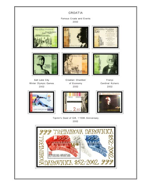 COLOR PRINTED CROATIA 1991-2010 STAMP ALBUM PAGES (111 illust. pages)