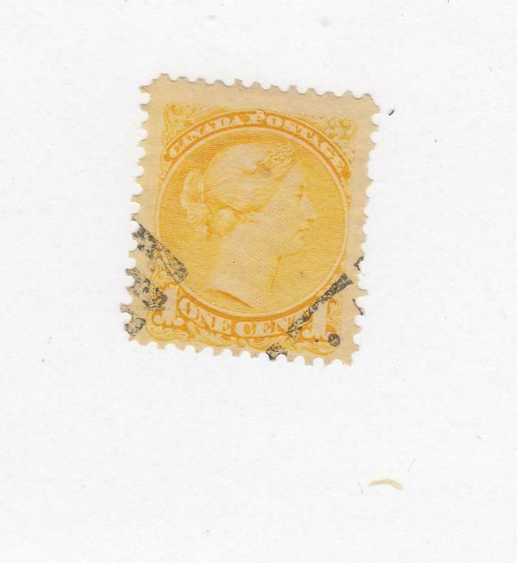 CANADA (MK3115)  # 35,44  F-VF-USED 1,8cts  QV SMALL QUEEN / VIO-BLACK & YELLOW