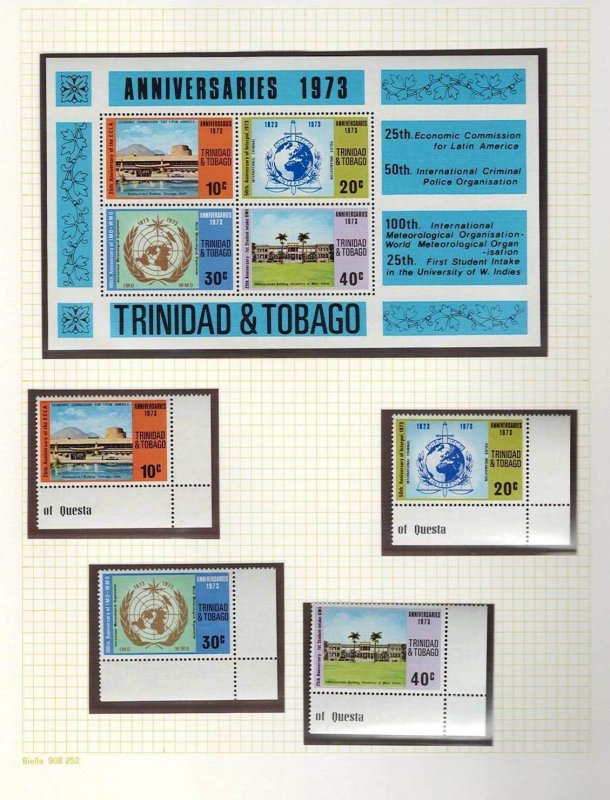 TRINIDAD AND TOBAGO MNH mini sheets sport butterflies (Apx 60+ stamps) TK1554 