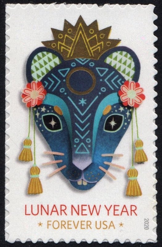 SC#5428 (55¢) Lunar New Year: Year of the Rat Single (2020) SA