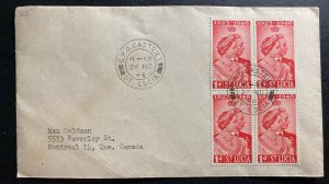 1948 Castries St Lucia cover To Canada  King George VI Silver Weeding KGVI