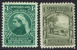 NEWFOUNDLAND 1897 400TH ANNIVERSARY 1C AND 4C */**