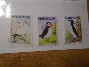 Faroe Islands  #  36-38  MNH   Birds