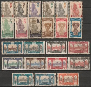 Gabon 1910-22 Sc 49-71 complete set MH*/used