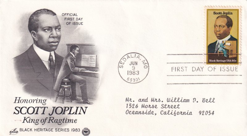 1983, Honoring Scott Joplin, Art Craft/PCS, FDC (E11368)
