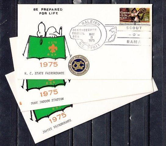 United States, 03/MAY/75. Scout-O-Rama, 3 Different Cites Scout Cancels. ^