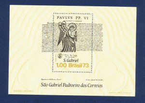 BRAZIL  - Scott 1308 - MNH S/S - St. Gabriel, Pope Paul VI - 1973  ---c