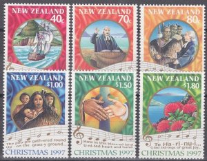 ZAYIX New Zealand 1452-1457 MNH 1st XMAS Christian Service Ships Music