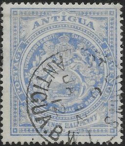 ANTIGUA SG46a 1908 2½d BLUE USED