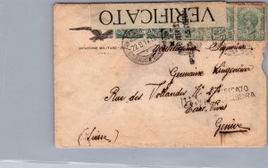 1917 Italy Military Post Aviation WW1 Cover to Geneve Switzerland