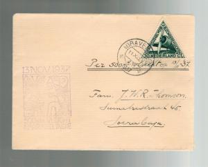 1937 Amsterdam to Soerbaya Netherlands Indies 500th KLM Flight Airmail Cover