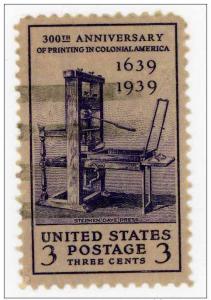 USA 1939 - Scott 857 used - 3c, Printing, Stephen Daye Press