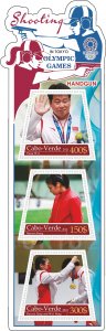 Stamps.Olympic Games in Tokyo 2020  Shooting 2021 year 1+1 sheets perf Cabo Vede