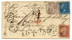 ?TransAtlantic Mail SHORT-PAID to Canada 1859 Cunard Line Asia & America cover