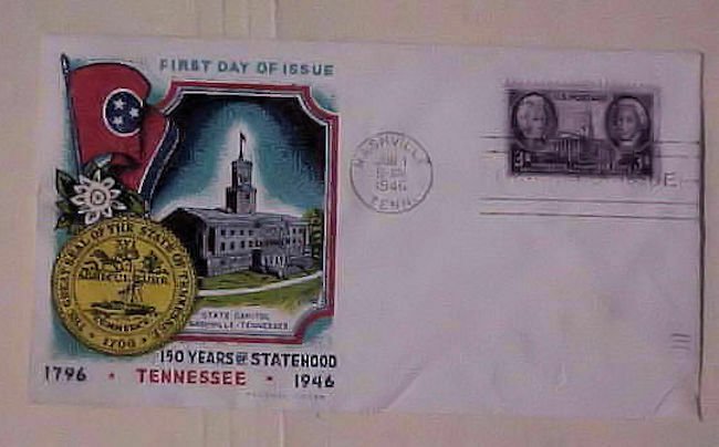 US FDC FLUEGEL  CACHET 1946 TENNESSEE CACHET UNADDRESSED