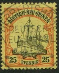 German New Guinea SC# 13 Kaiser's Yacht 25p Used CDS