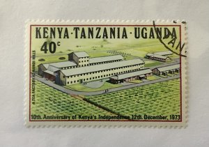 Kenya Uganda, Tanganyika 1973 Scott 276 used - 40c, Independence 10th Anniv,