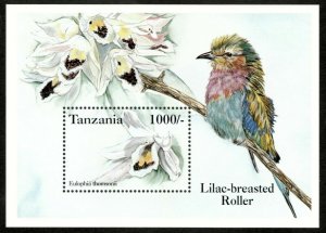 Tanzania 1994 - Orchids & Birds - Souvenir Stamp Sheet - Scott 1183 - MNH