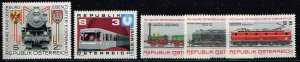 Austria 1977-9,Sc.#1067-9; 1073, 1139 MNH Railway stamps
