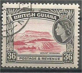 BRITISH GUIANA, 1954, used 36c, Mt. Roraima Scott 262