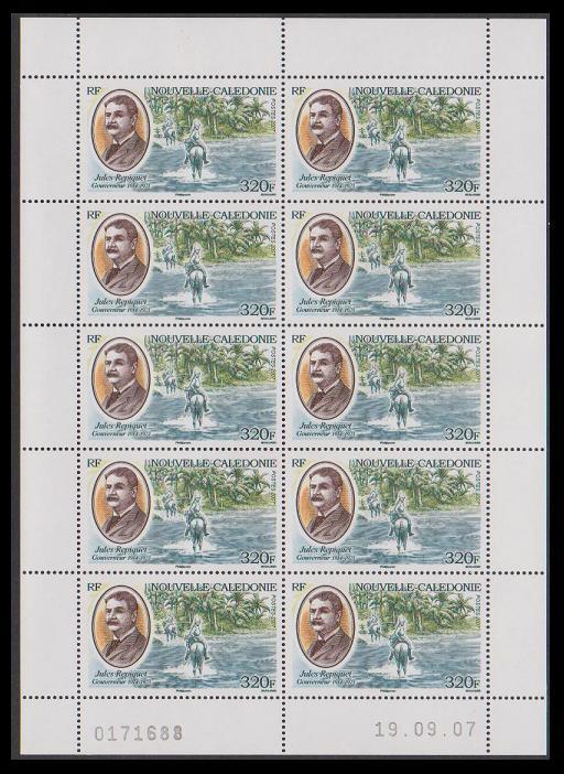 New Caledonia Jules Repiquet Sheetlet of 10v SG#1423 MI#1443