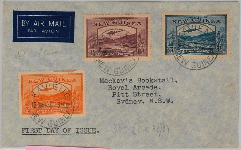 NEW GUINEA -  POSTAL HISTORY - FDC OVER : SG 212 + 214 + 216 - 1939