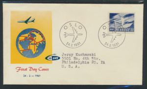 1961 Norway FDC with SG  507 SPECIAL see details Aviation