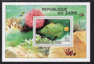 Zaire 981a Fish Souvenir Sheet MNH VF