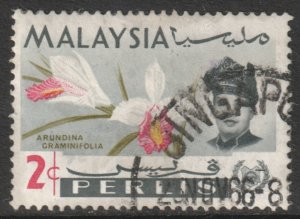 Malaya Perlis Scott 41 - SG42, 1965 Orchids 2c used