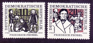 Germany DDR 328-29 MNH 1957 Friedrich Froebel and Children Educator Set VF