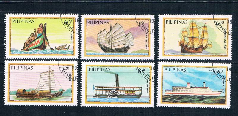 Philippines 1718-23 Used set Boats 1984 (P0319)