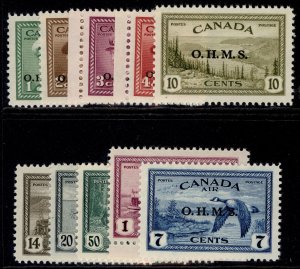 CANADA GVI SG O162-O171, 1949 complete set, NH MINT. Cat £275.