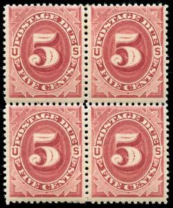 momen: US Stamps #J25 Block of 4 Mint OG