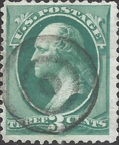 # 184 Olive Green Unknown Ink Minor Fault Used George Washington