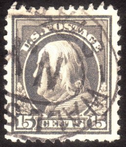 1917, US 15c, Franklin, Used, Well centered, Sc 514