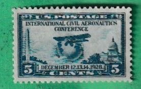 US SCOTT#650 1928 5c AERONAUTICS CONFERENCE - MNG