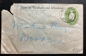 1945 Wooden Australia Postal Stationery Commercial cover Locally Used