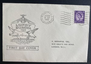 1962 Barnstaple England First day Mixed Franking Cover Lundy Channel Island