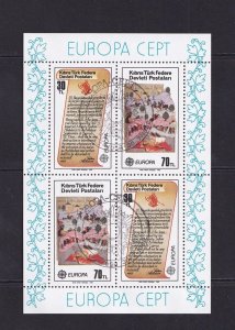 Cyprus  Turkish  #114 cancelled 1982 Europa sheet