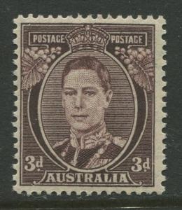 Australia - Scott 183A -  KGVI - 1942 - MNH - Single 3p stamp