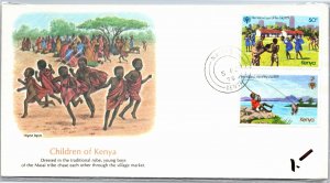 CHILDREN OF KENYA PAIR ON CACHET EVENT COVER CANCELLED NAIROBI 1979