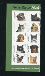 4451-4460 Animal Rescue Adopt A Shelter Pet Double Plate Block of 10 44¢  MNH