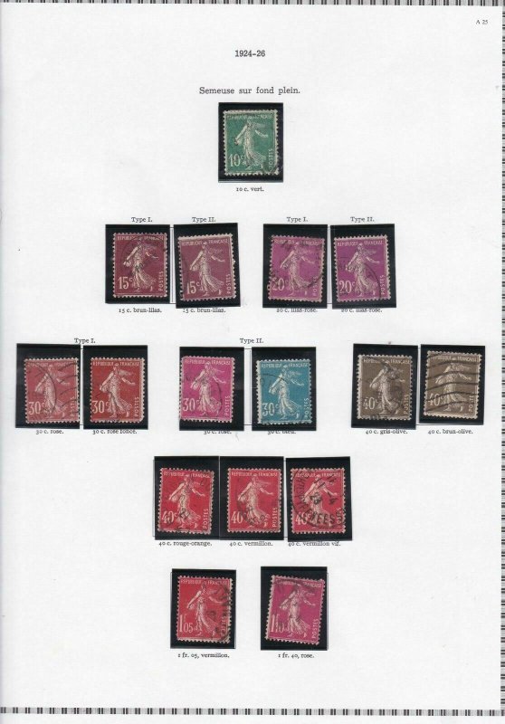 france 1924-26 stamps page ref 19848