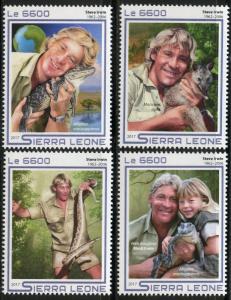 SIERRA LEONE 2017  55th BIRTH  ANNIVERSARY  OF STEVE IRWIN SET   MINT NH