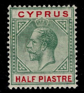 CYPRUS GV SG75, ½pi green and carmine, M MINT.