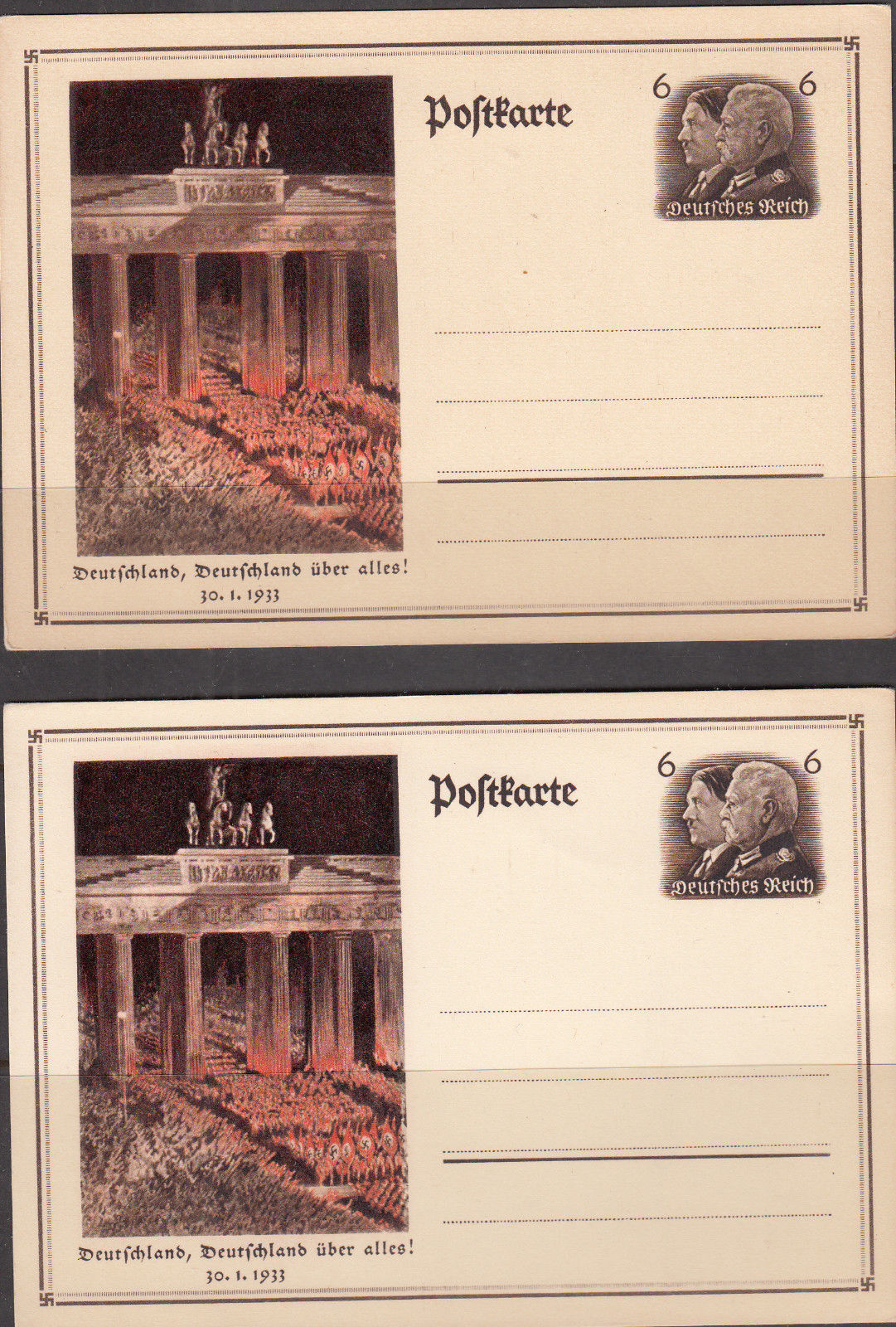 Germany - 1933 Deutschland uber alles - two unused postcards (1488)   Europe - Germany u0026 Colonies - Germany, Stamp